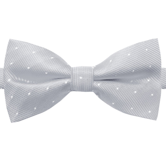 light grey with polka dots bow tie