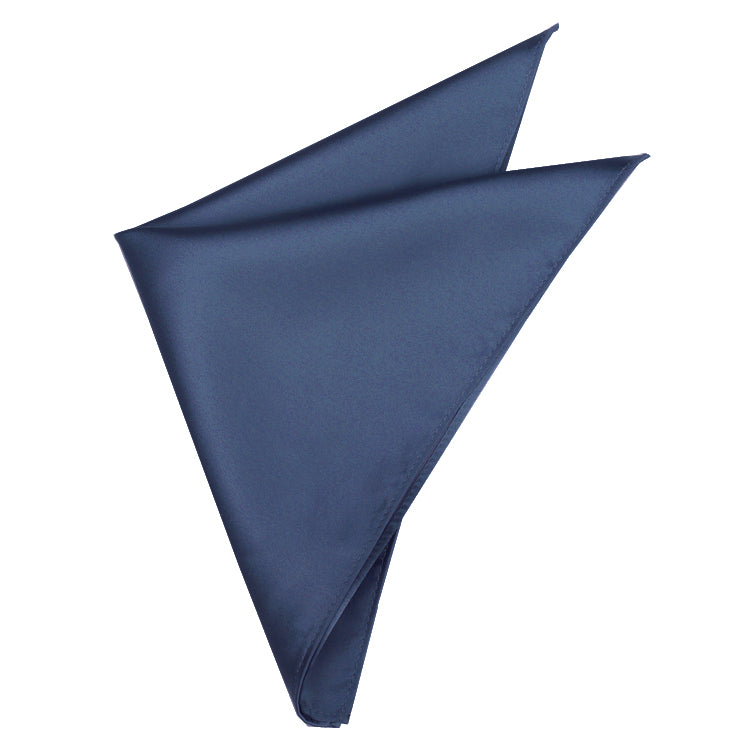 Gun Metal Blue Tie and Pocket Square Set