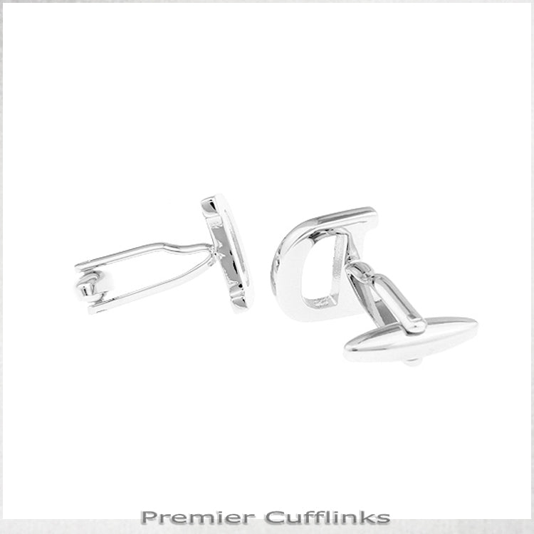 Single Initial D Silver Cufflink