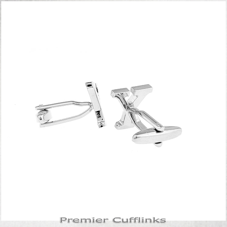Single Initial Y Silver Cufflink