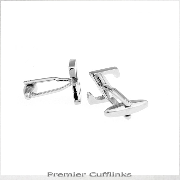 Single Initial Z Silver Cufflink