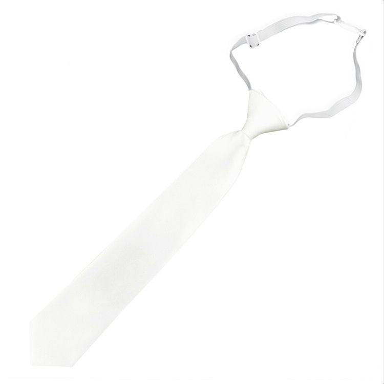Boys Ivory Pre Tied Elastic Tie