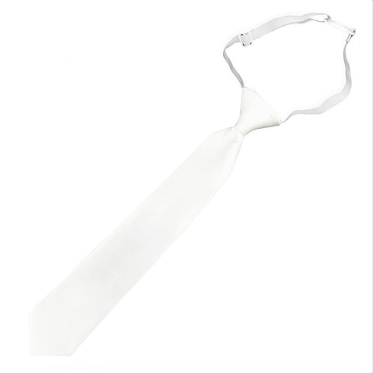 Boys Ivory Pre Tied Elastic Tie
