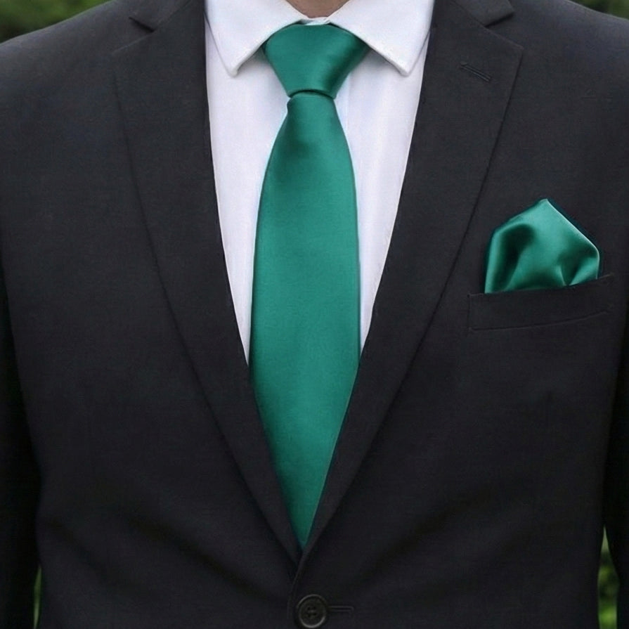 Jade Green Tie and Pocket Square Set
