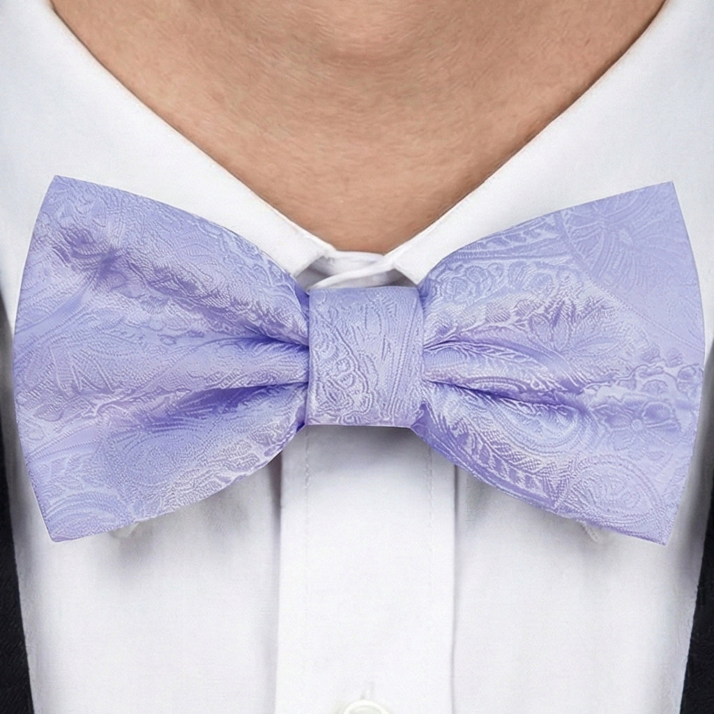 Lavender Purple Paisley Bow Tie