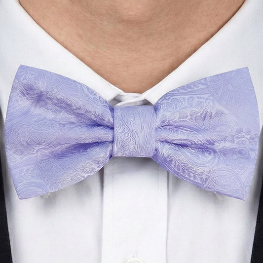 Lavender Purple Paisley Bow Tie