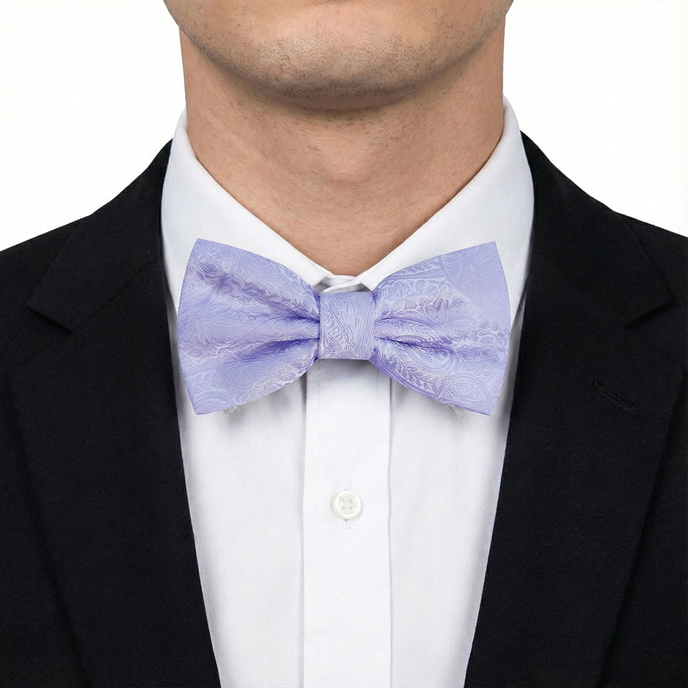 Lavender Purple Paisley Bow Tie
