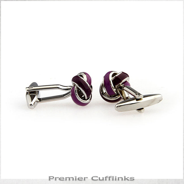 Light and Dark Purple Knots Cufflinks