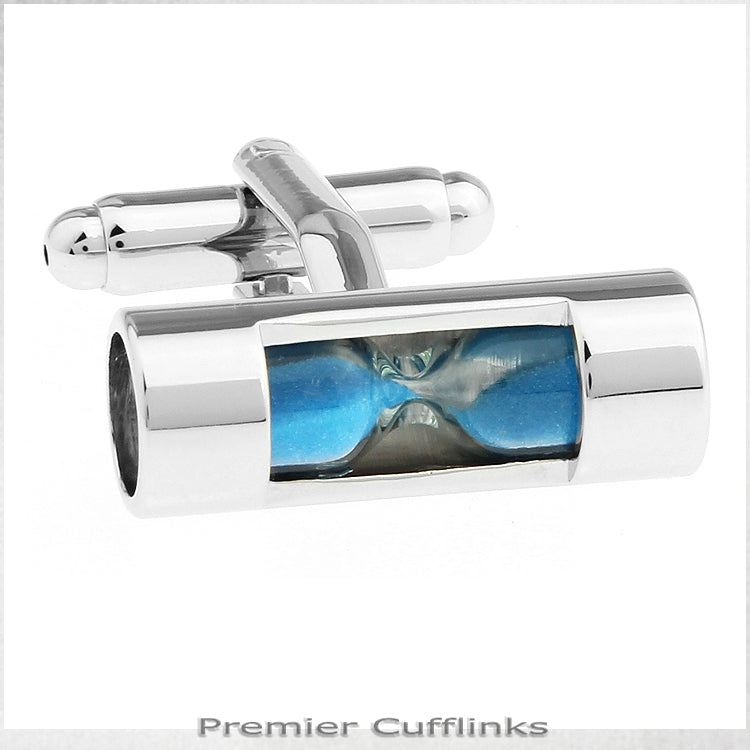 Light Blue Hourglass Cufflinks