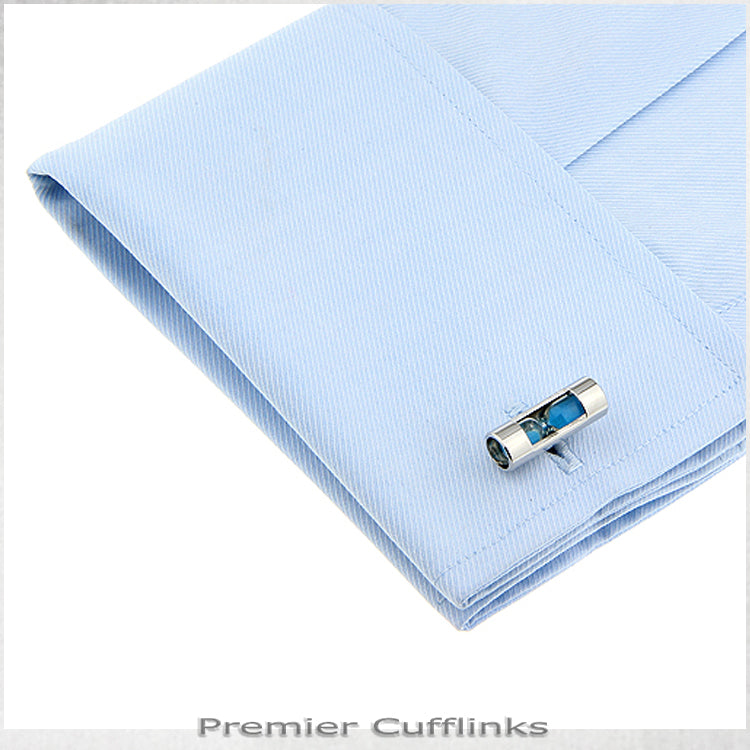 Light Blue Hourglass Cufflinks