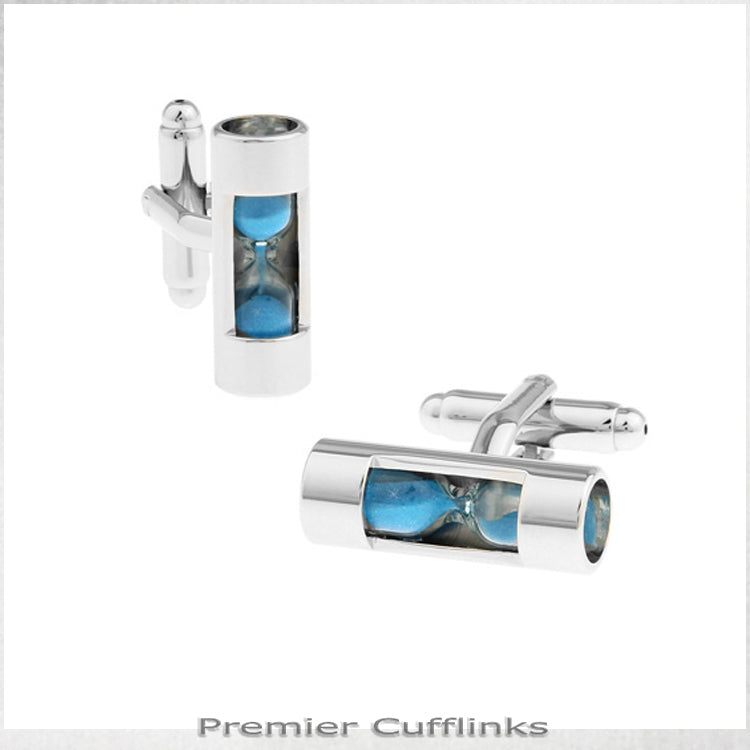 Light Blue Hourglass Cufflinks