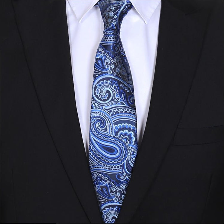 mens light and dark blue paisley tie