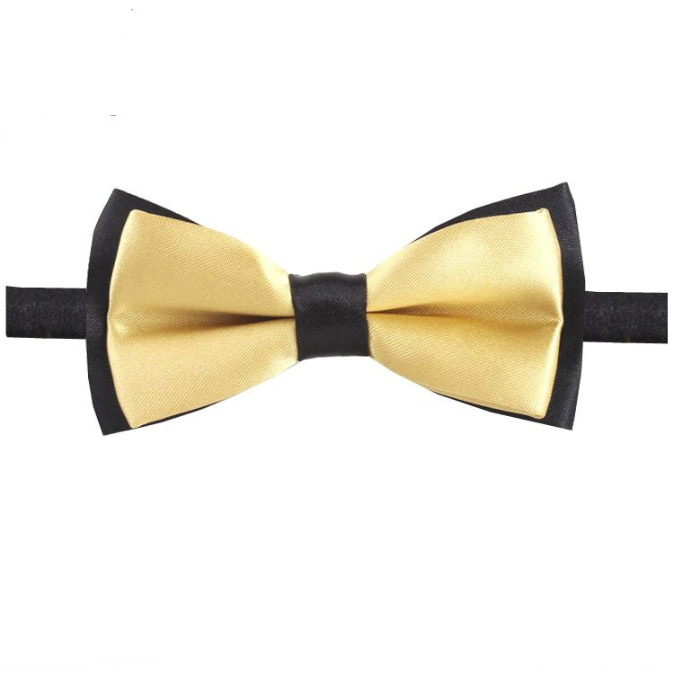 Light Gold with Black Back Boy's Bow Tie