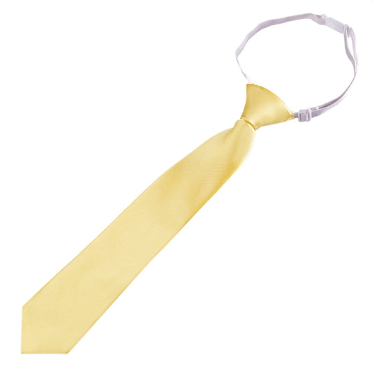 Light Gold Yellow Junior Boys Elasticated Tie