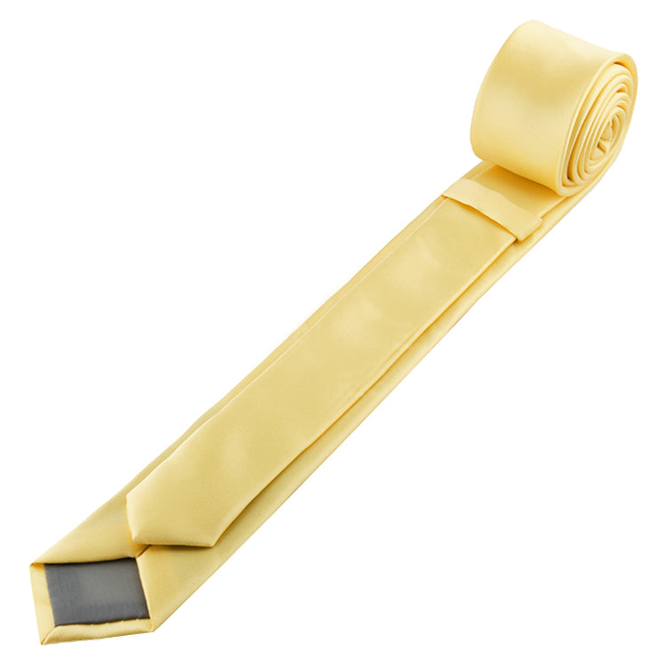 Mens Light Gold Skinny Tie