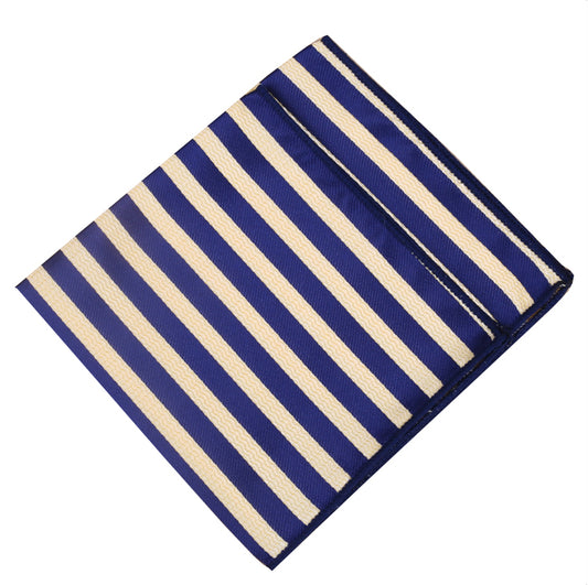 Light Gold Textured & Midnight Stripes Pocket Square