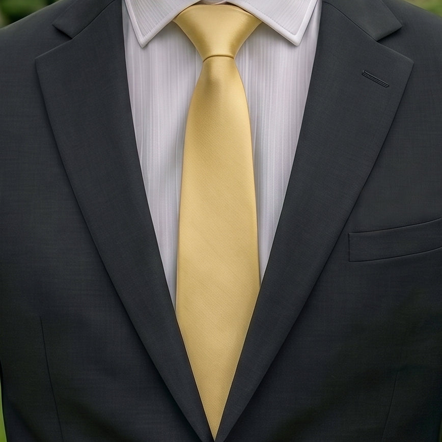 Mens Light Gold 7cm Slim Tie