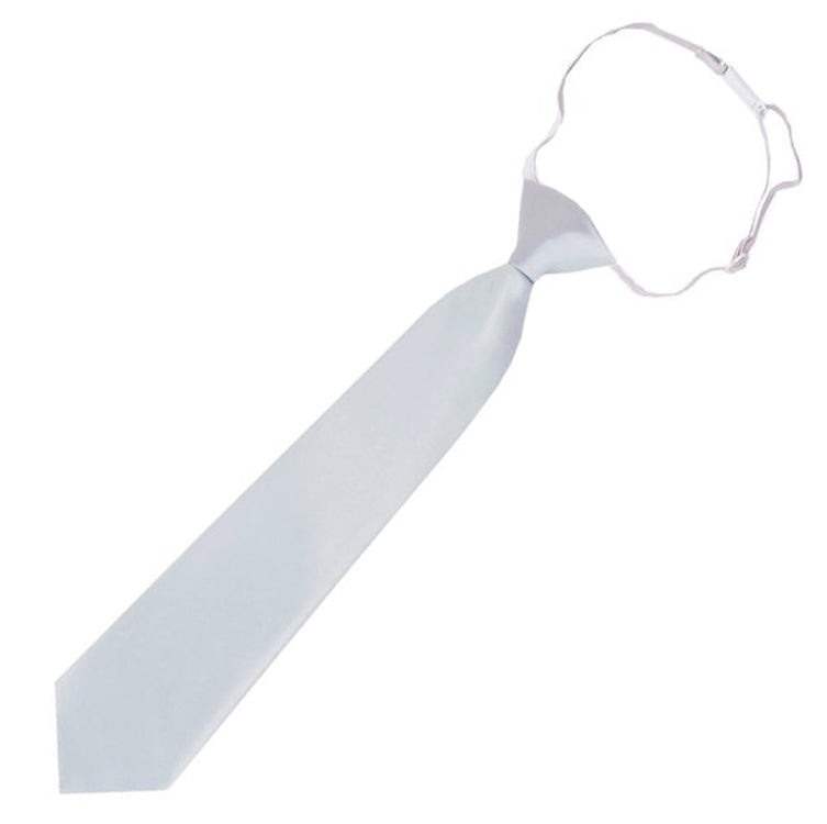 Light Silver Grey Junior Boys Elasticated Tie