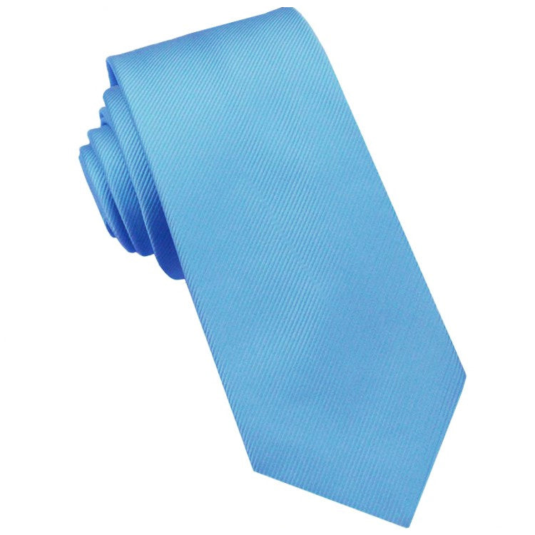 Light Sky Blue Ribbed 6cm Mens Slim Tie