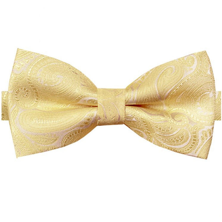 Light Gold Paisley Bow Tie