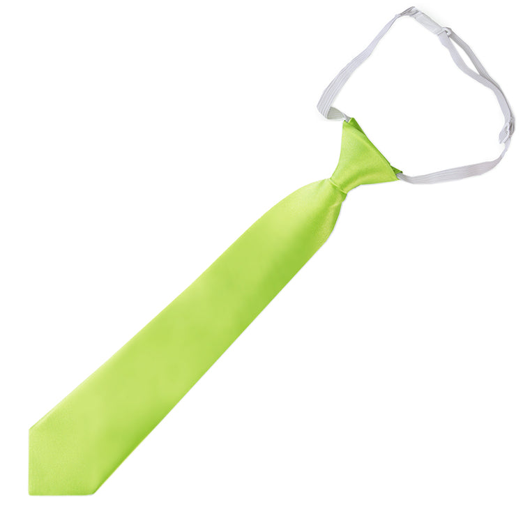 Lime Green Junior Boys Elasticated Tie