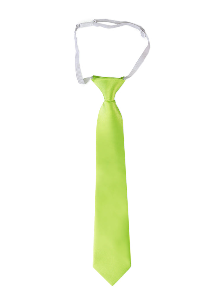 Lime Green Junior Boys Elasticated Tie