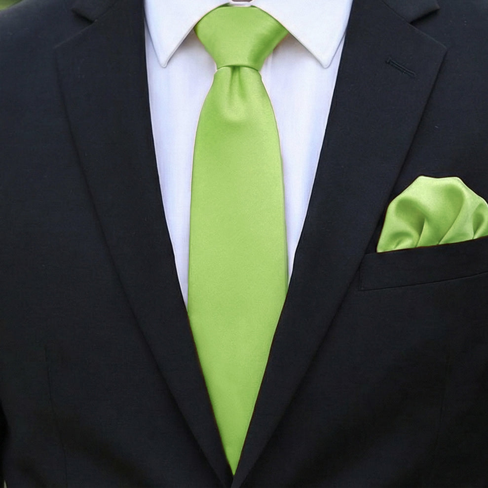 Teal Blue Tie and Pocket Square Set