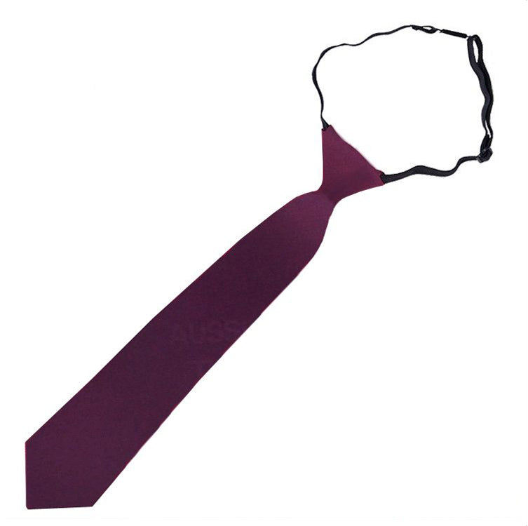 Maroon Deep Burgundy Boy's Elastic Tie