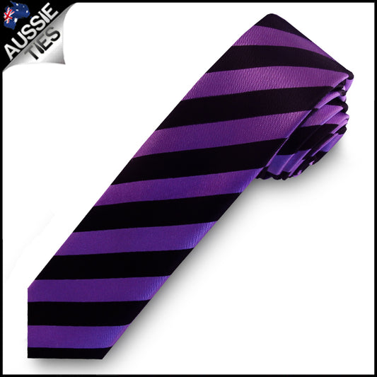Purple & Black Mens Skinny Tie