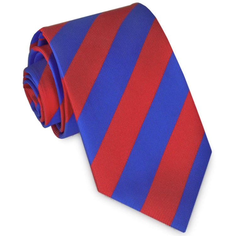 Mens Red & Blue Stripes Sports Tie