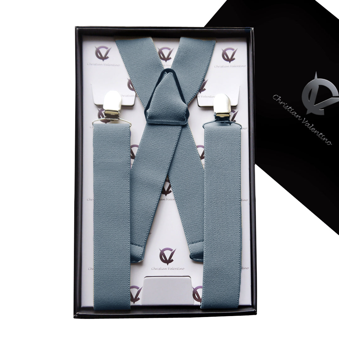 Men's Mid Grey X3.5cm Braces Suspenders