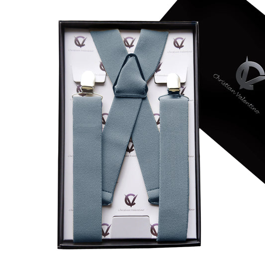Men's Mid Grey X3.5cm Braces Suspenders