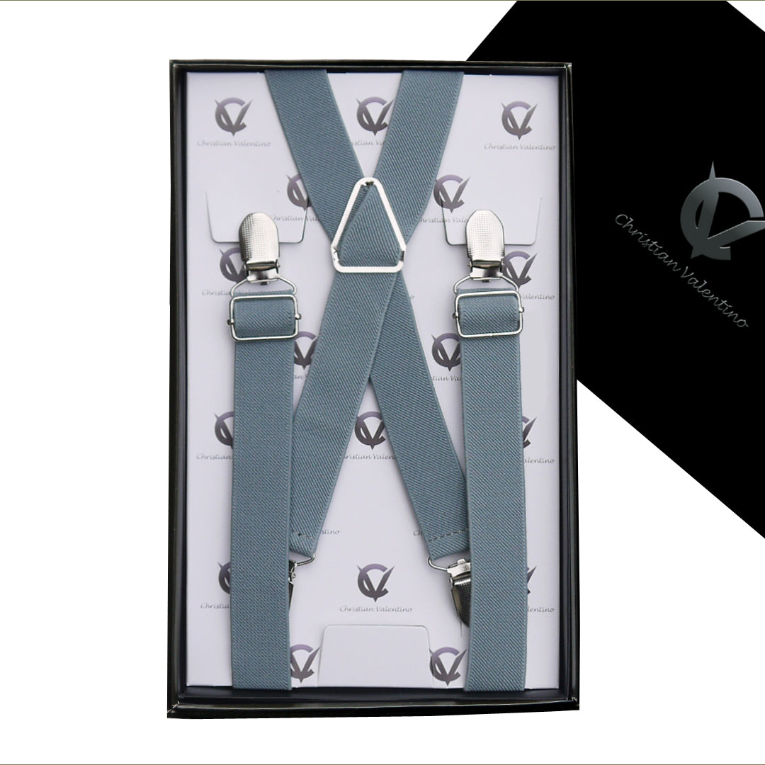 Men's Mid Grey X2.5cm Braces Suspenders