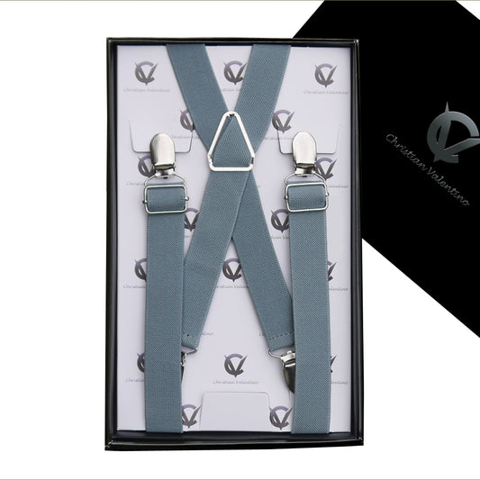Men's Mid Grey X2.5cm Braces Suspenders