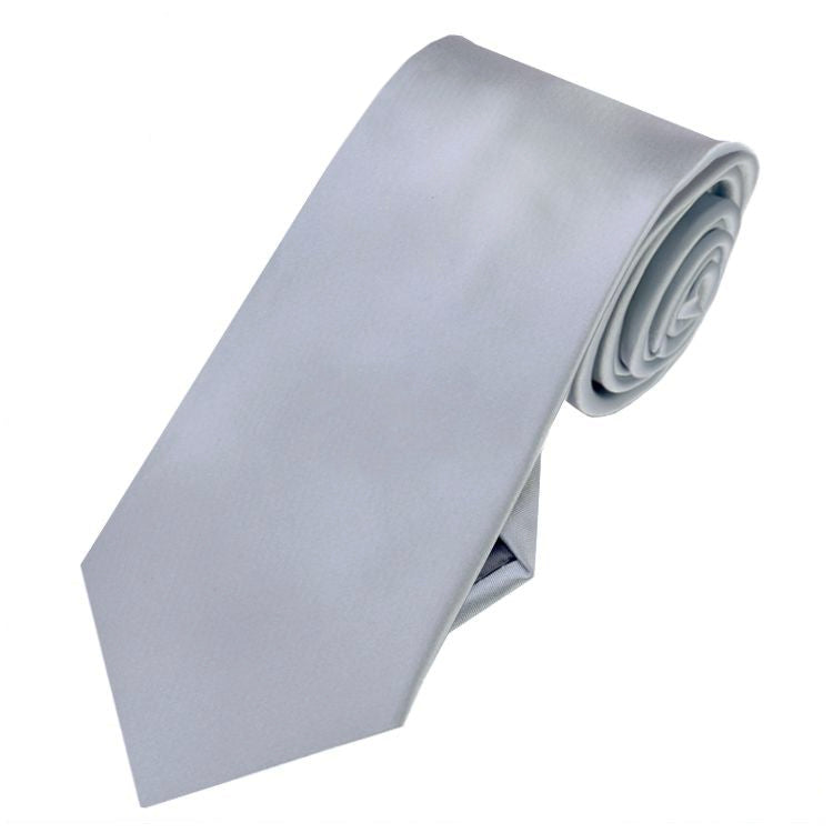Mens Mid Silver Grey 7cm Slim Tie