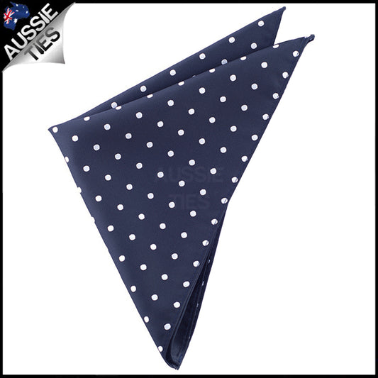 Midnight Blue Polka Dot Pocket Square Handkerchief