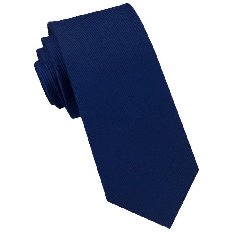 Midnight Blue Ribbed Mens Slim Tie