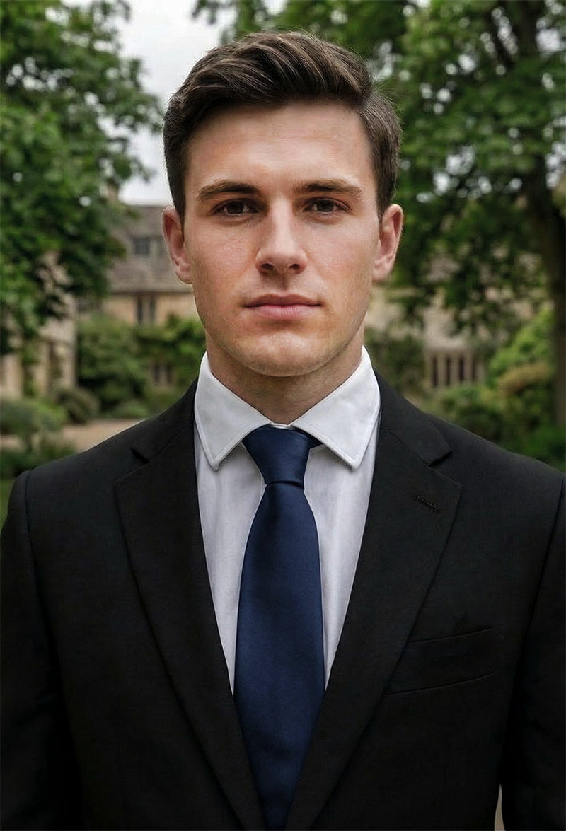 Mens Dark Navy Midnight Blue Tie