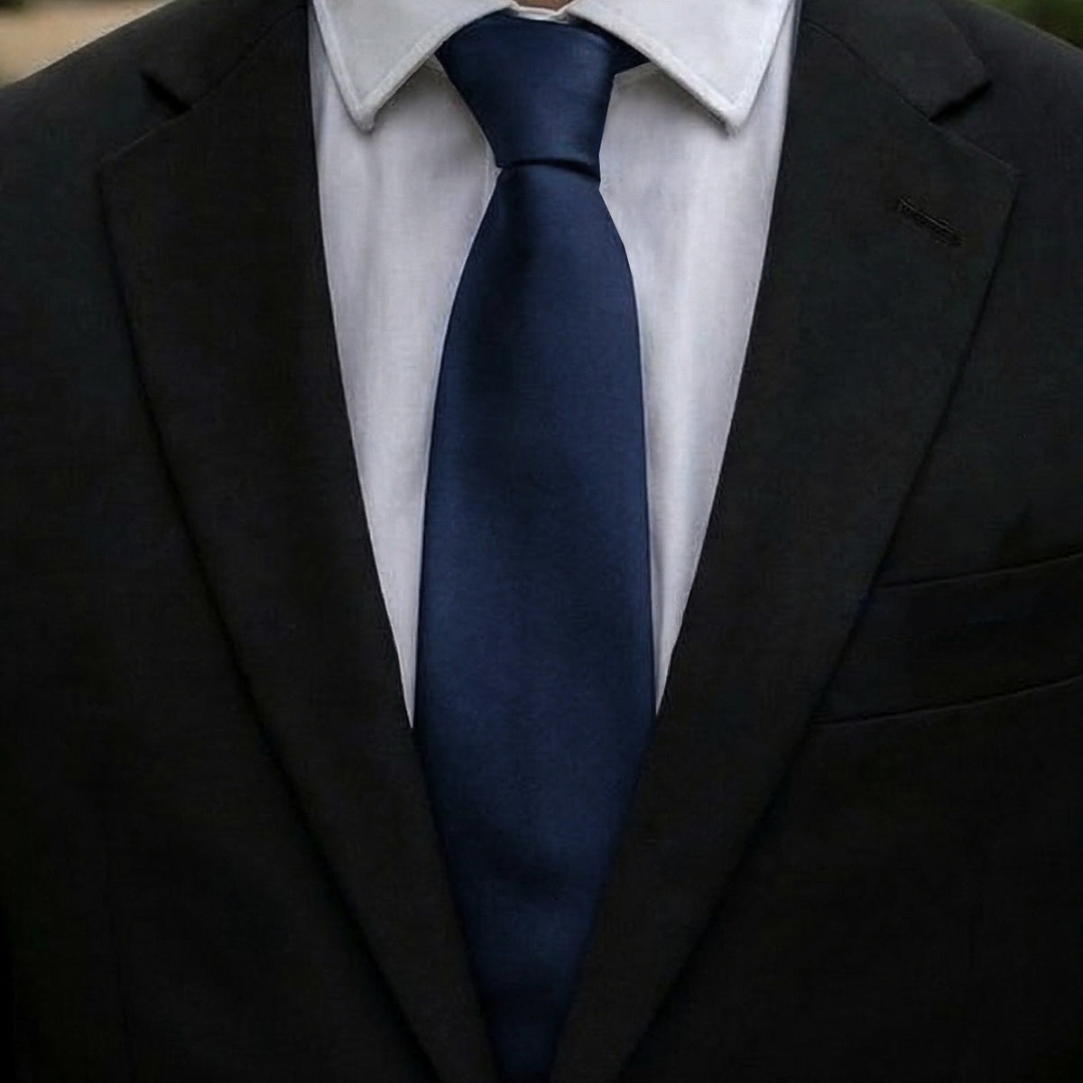 Mens Dark Navy Midnight Blue Tie