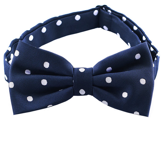 Midnight Blue Polka Dot Mens Bow Tie