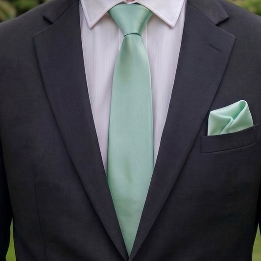 Dark Blue Tie and Pocket Square Set