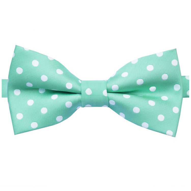 mint green polka dot bow tie