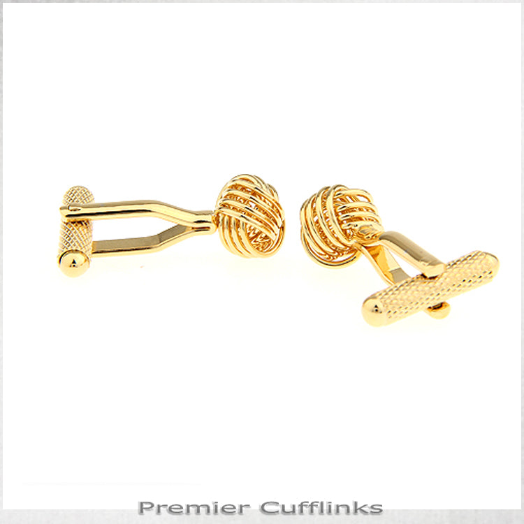 Multi Ring Gold Knot Cufflinks