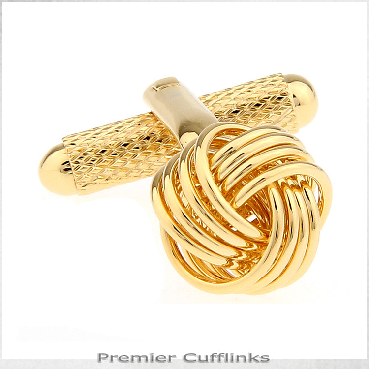 Multi Ring Gold Knot Cufflinks