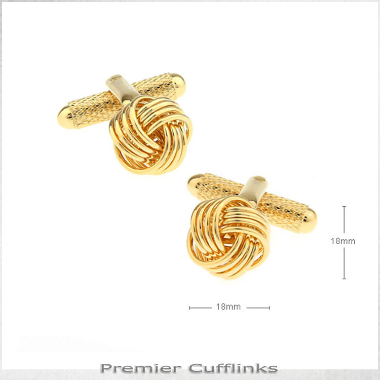 Multi Ring Gold Knot Cufflinks