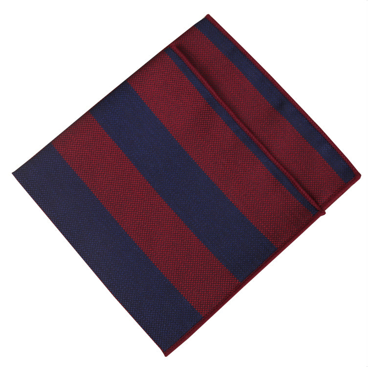 Navy & Dark Red Stripes Pocket Square