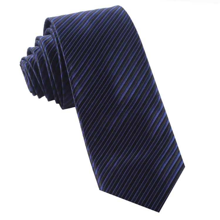 Navy & Black Thin Stripes Mens Tie