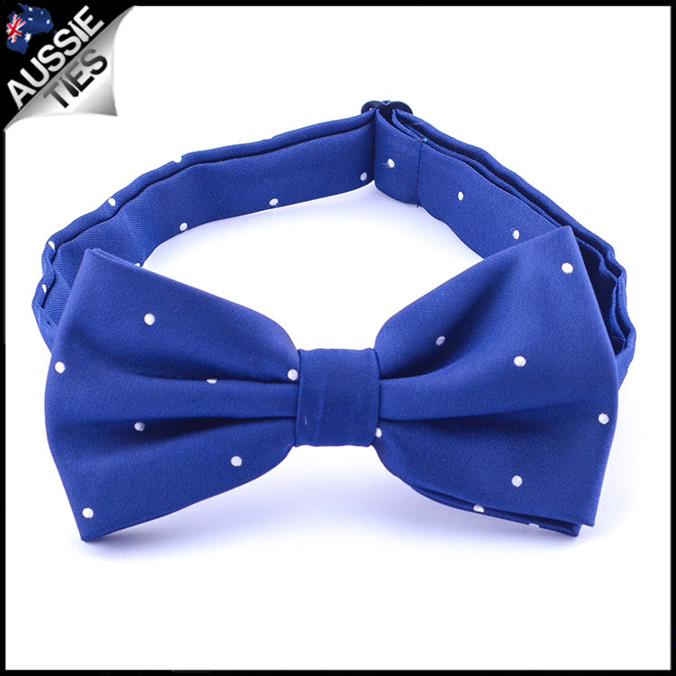 Navy Blue Pin Dot Mens Bow Tie