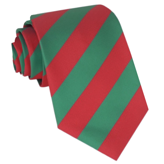 Mens Green & Red Stripes Sports Tie