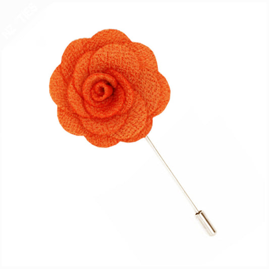 Orange Floral Lapel Pin